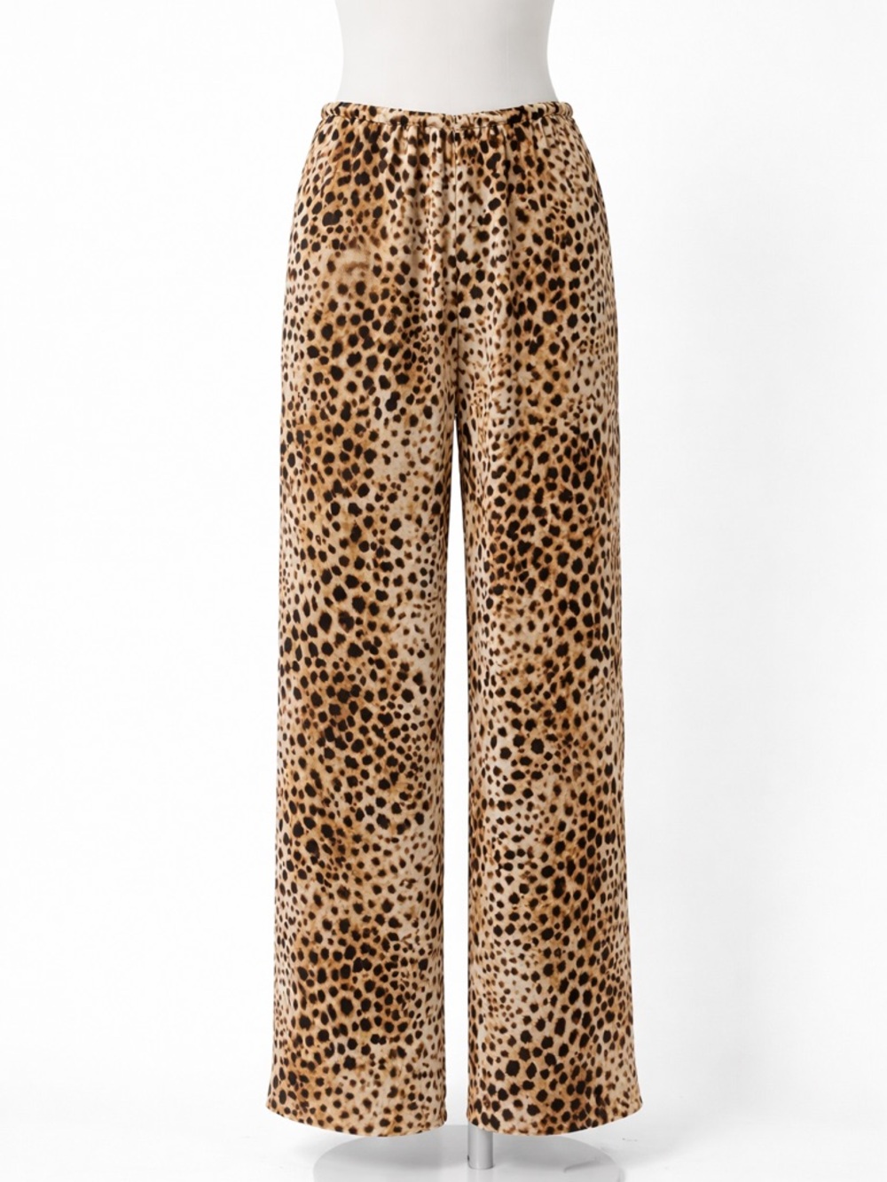 Zara Leopard-Print Wide Leg Pants - Tan & Black